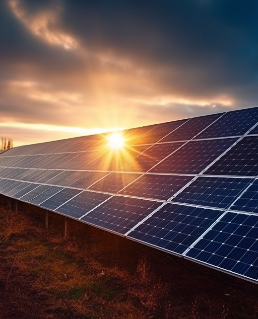 sunset-sky-reflects-solar-panel-sustainable-power-generation-generative-ai 1